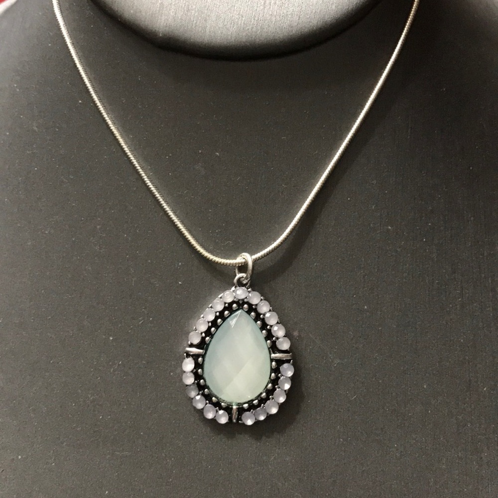 Mint green stone necklace